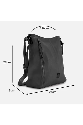 Černá dámská crossbody kabelka Bonluo z PU kůže 29*24*9cm