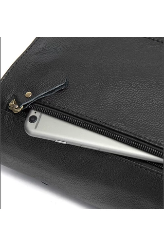 Černá Pánská crossbody taška z pravé kůže Velikost (28*22*6 cm) Bonluo