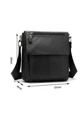 Černá Pánská crossbody taška z pravé kůže Velikost (28*22*6 cm) Bonluo
