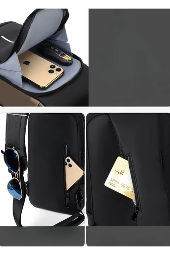 Bonluo černá crossbody kabelka z imitace kůže s bezpečnostním zámkem (33*19*9cm)