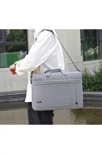 Šedá taška na notebook Bonluo, maximální velikost 14 palců, vyrobena z voděodolného materiálu