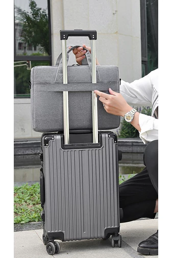 Šedá taška na notebook Bonluo, maximální velikost 14 palců, vyrobena z voděodolného materiálu