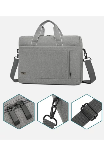 Šedá taška na notebook Bonluo, maximální velikost 14 palců, vyrobena z voděodolného materiálu