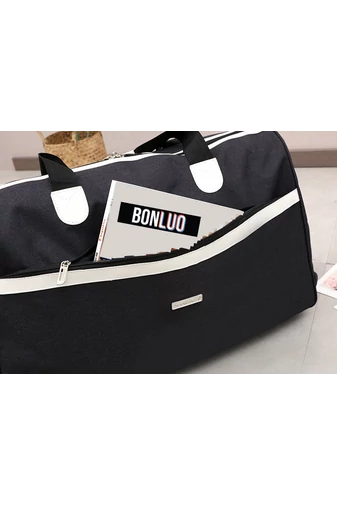 Bonluo černá cestovní taška ve stylu kufru, vodotěsný materiál (65x35x25)