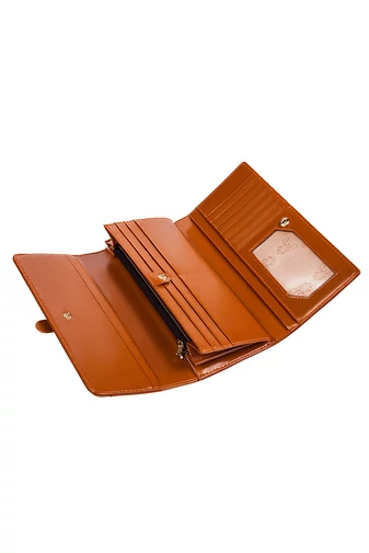 Hnědá dámská peněženka vyrobená z pravé kůže Velikost 19*10*3cm Bonluo