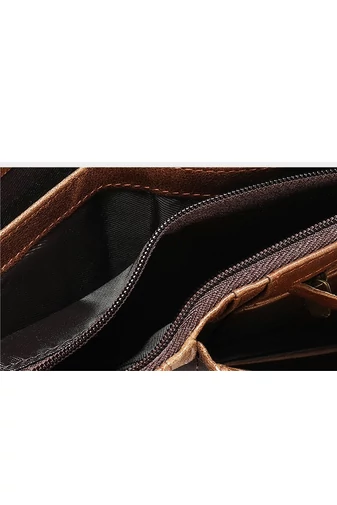 Hnědá pánská peněženka z pravé kůže Velikost (12*10*2cm) Bonluo