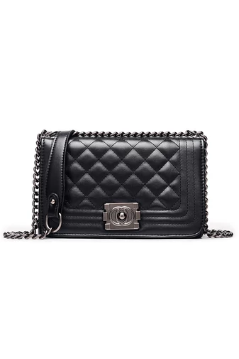 Bonluo elegantní černá taška z umělé kůže přes rameno (15*23*10cm)