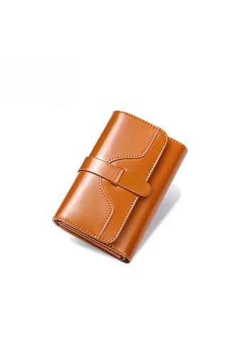Bonluo Světle hnědá dámská peněženka z pravé kůže (14x9x3cm)