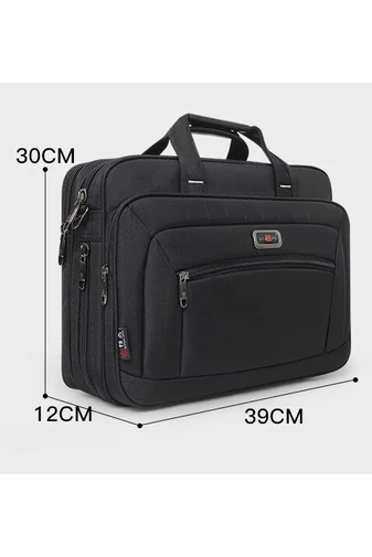 Bonluo Černá aktovka pro notebook, vyrobená z odolného pružného materiálu Maximální velikost 15,6 palce