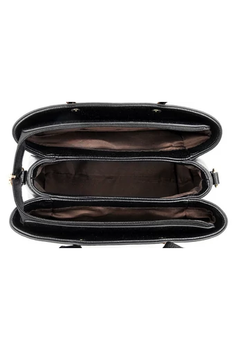 Bonluo Černošedá kabelka/crossbody z imitace kůže Velikost 21*27*13cm