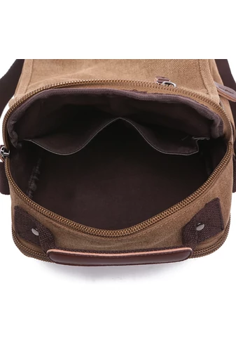 Bonluo Hnědá crossbody taška pro muže vyrobená z odolného materiálu Velikost 28*22*12cm