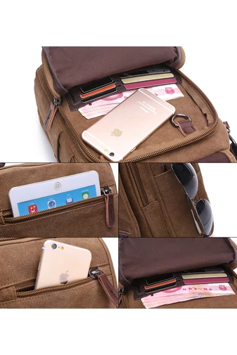 Bonluo Hnědá crossbody taška pro muže vyrobená z odolného materiálu Velikost 28*22*12cm