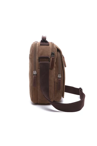 Bonluo Hnědá crossbody taška pro muže vyrobená z odolného materiálu Velikost 28*22*12cm