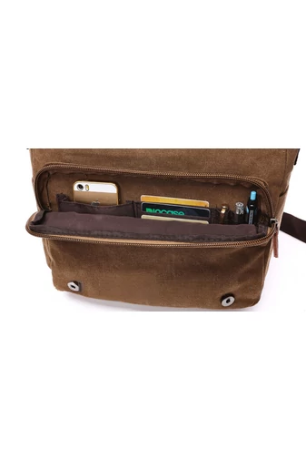Bonluo Černá pánská plátěná crossbody taška (40 x 35 x 13 cm)