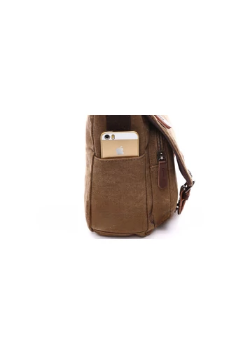 Bonluo Černá pánská plátěná crossbody taška (40 x 35 x 13 cm)
