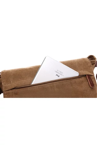 Bonluo Černá pánská plátěná crossbody taška (40 x 35 x 13 cm)