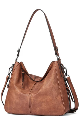 Bonluo Hnědá sada tašek/crossbody na rameno/do ruky z imitace kůže (3ks)