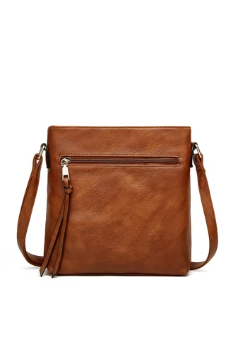 Bonluo Hnědá sada tašek/crossbody na rameno/do ruky z imitace kůže (3ks)