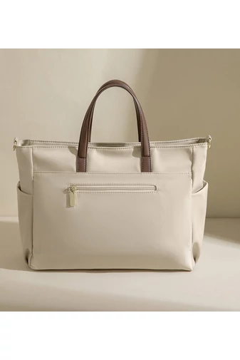 Bonluo Béžová Dámská notebook/crossbody kabelka prémiové kvality z nepromokavého materiálu velikost 30*38*12 cm