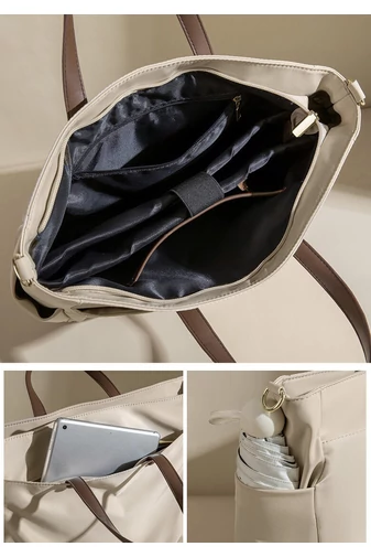 Bonluo Béžová Dámská notebook/crossbody kabelka prémiové kvality z nepromokavého materiálu velikost 30*38*12 cm