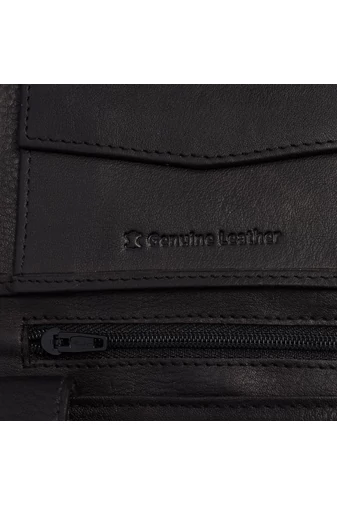 Černá Pánská peněženka Bellugio elegantní z přírodní kůže s ochranou RFID Velikost 12*10*2cm