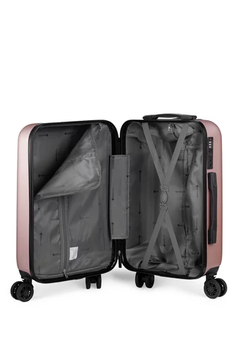 Růžově Zlatý kufr Bonluo s pevnými stěnami Wizz-Air Velikost 55X35X22cm Odnímatelná Kolečka