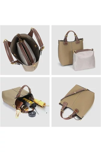 Khaki kabelka Bonluo z pravé kůže Velikost (29*27*13cm)