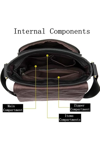 Černá Pánská crossbody taška z pravé kůže Velikost (28*22*6 cm) Bonluo