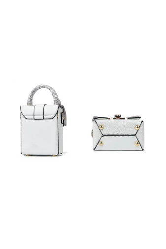 Bílá Crossbody kabelka Bonluo z lakované kůže Velikost 17*13*8cm