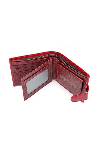 Červená peněženka Bonluo vyrobená z přírodní lakované kůže Rozměr 10*12*2,5 cm