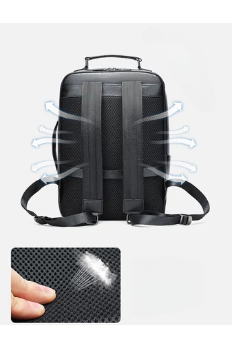 Černý obchodní batoh nejvyšší kvality z pravé kůže velikost (42*11*17cm)