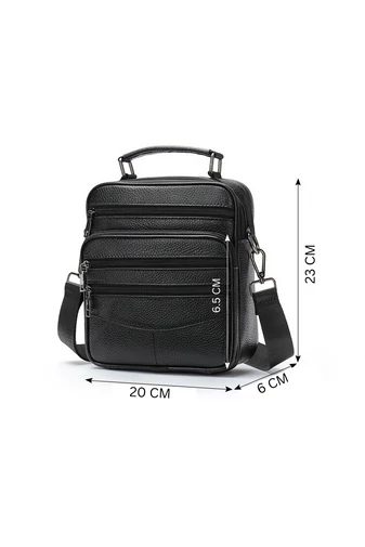 Hnědá pánská crossbody taška Bonluo prvotřídní kvality z přírodní kůže velikost (23*20*6cm)