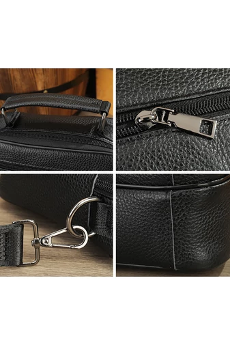 Hnědá pánská crossbody taška Bonluo prvotřídní kvality z přírodní kůže velikost (23*20*6cm)