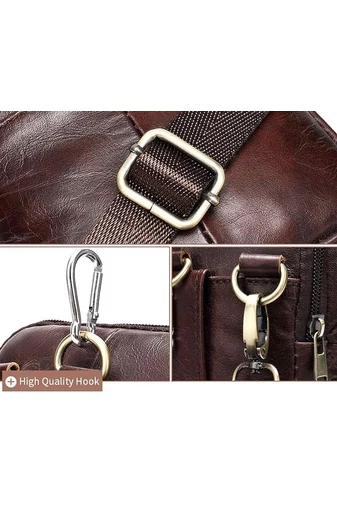 Hnědá pánská crossbody taška a taška na opasek z pravé kůže Velikost (20*12,5m)