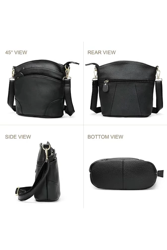 Koňaková hnědá crossbody kabelka Bonluo z přírodní kůže Velikost (21*19,5*9,5cm)