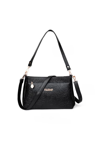 Fialová crossbody kabelka Bonluo s květinovým vzorem z umělé kůže velikost (19*29*13cm)