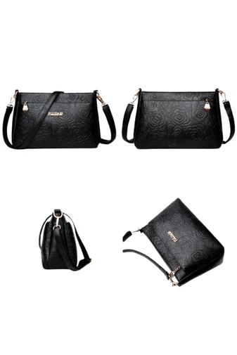 Fialová crossbody kabelka Bonluo s květinovým vzorem z umělé kůže velikost (19*29*13cm)