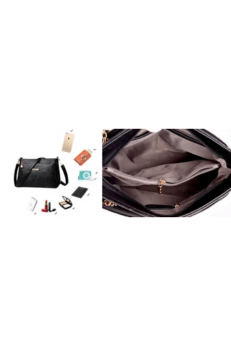 Fialová crossbody kabelka Bonluo s květinovým vzorem z umělé kůže velikost (19*29*13cm)