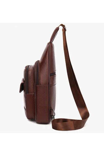 Hnědá crossbody taška Bonluo z přírodní kůže Velikost (31*17*9,5cm)