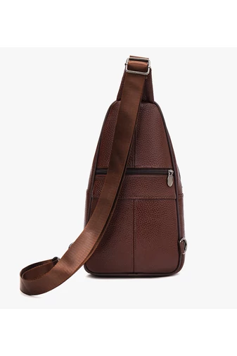 Hnědá crossbody taška Bonluo z přírodní kůže Velikost (31*17*9,5cm)