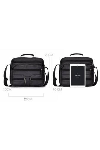 Černá crossbody taška Bonluo z pravé kůže velikost (23*26*10cm)