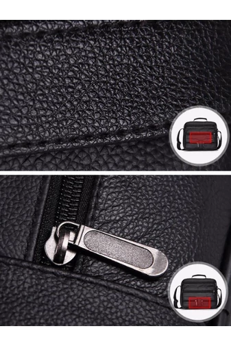 Černá crossbody taška Bonluo z pravé kůže velikost (23*26*10cm)