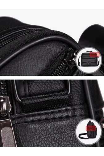 Černá crossbody taška Bonluo z pravé kůže velikost (23*26*10cm)