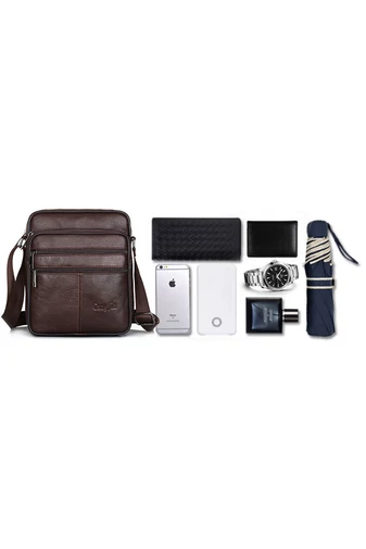 Černá pánská crossbody taška Bonluo z pravé kůže Velikost (23*19*7cm)