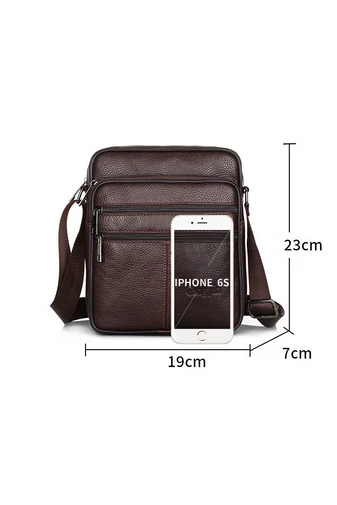 Černá pánská crossbody taška Bonluo z pravé kůže Velikost (23*19*7cm)
