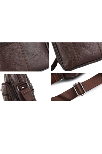 Černá pánská crossbody taška Bonluo z pravé kůže Velikost (23*19*7cm)