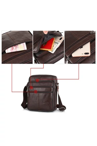 Černá pánská crossbody taška Bonluo z pravé kůže Velikost (23*19*7cm)
