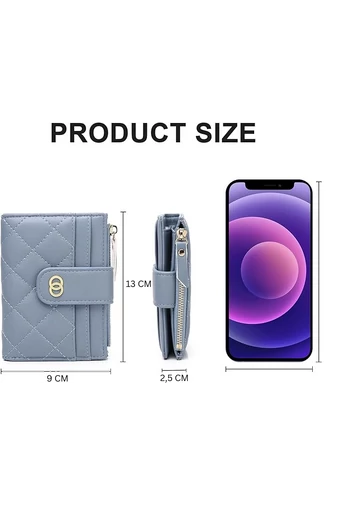 Dámská modrá mini peněženka Bonluo z imitace kůže (13*9*2,5cm)