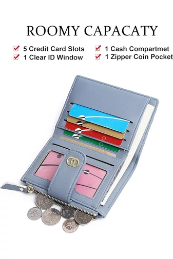 Dámská modrá mini peněženka Bonluo z imitace kůže (13*9*2,5cm)