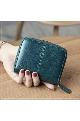 Dámská černá mini peněženka Bonluo z přírodní kůže (11*10*3cm)